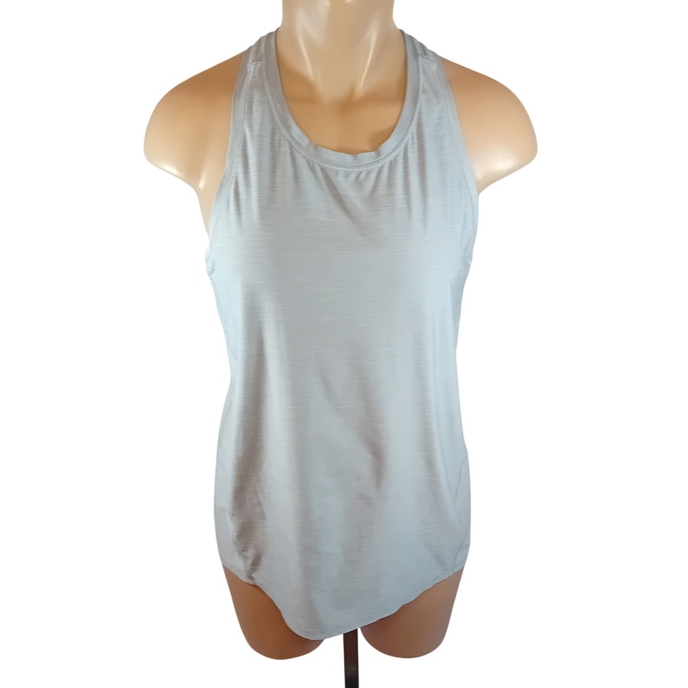 NWOT Athleta Racerback Tank Top Flowy Workout Athleisure Heathered Light Gray S